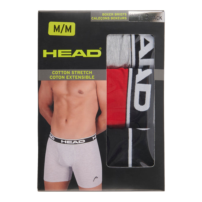 Head Men's Cotton Boxer Briefs, 3-Pack