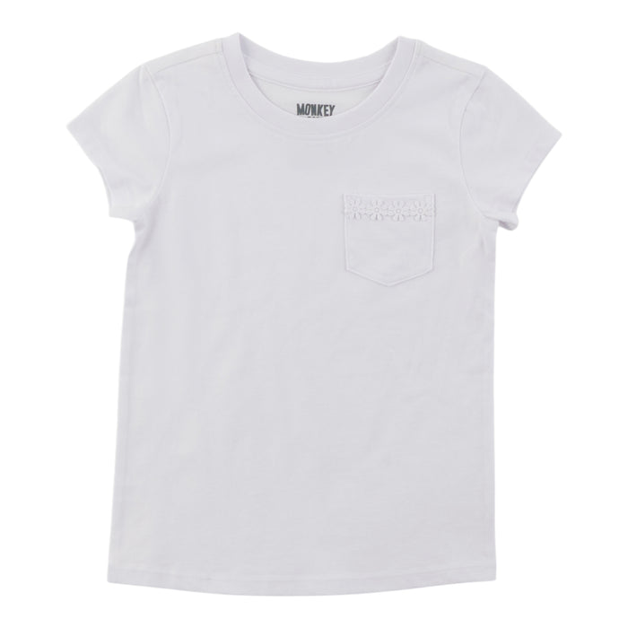 MONKEY BARS Toddler Girls' Autumn Flair Lace Detail Short Sleeve T-Shirt