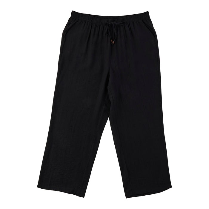 lily morgan Women's Plus Wide-Leg Crinkle Pants