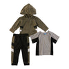 Ensemble en tricot à capuchon pour bébés garçons, 3 pièces, 12 à 24 mois