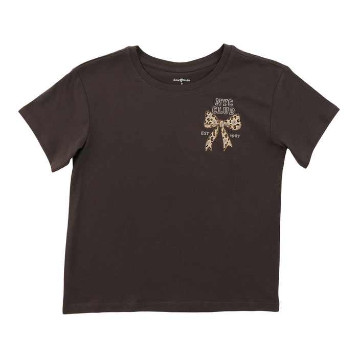 BELLA & BIRDIE Girls' Autumn Flair Crest Print Short Sleeve T-Shirt