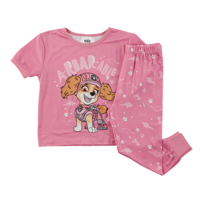Toddler Girls' Licensed Paw Patrol Short Sleeve Pajama Set, 2-Piece