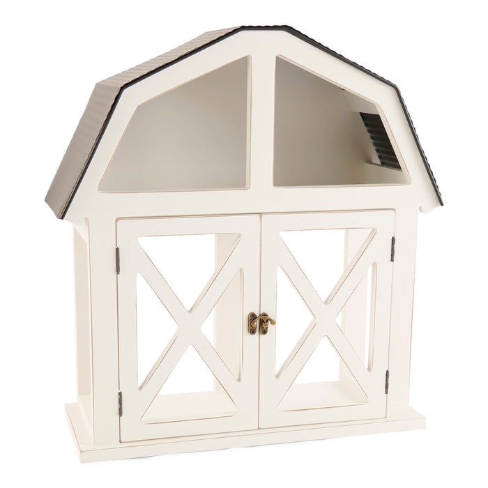 HomeStyles Farmhouse Wall Shelf, White, 15.4-in x 5.5-in x 16.2-in.