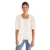 Classic Editions Women's Short Sleeve Patterned Cardigan