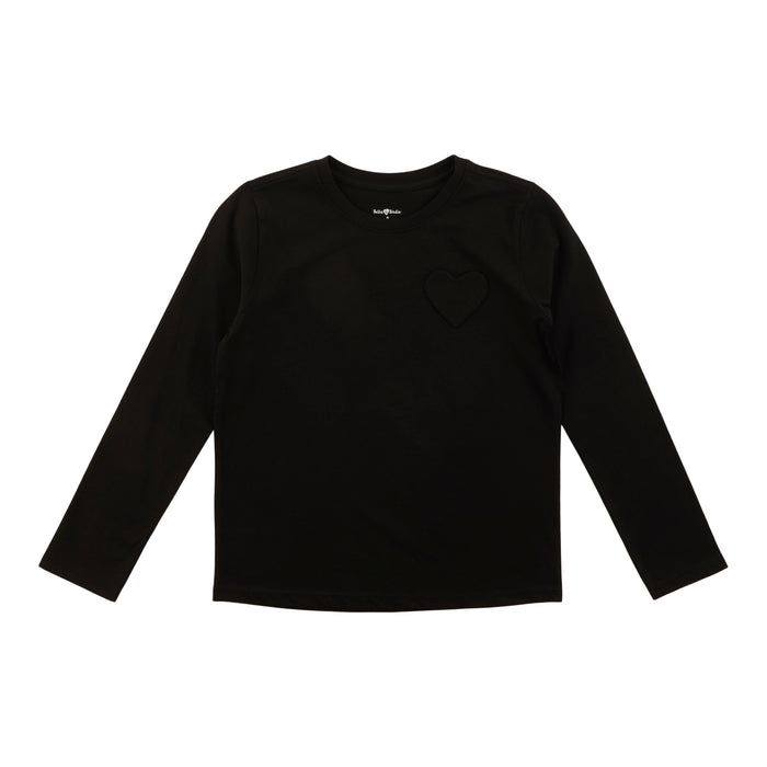 T-shirt à manches longues avec poche en forme de cœur Inspiration automnale BELLA & BIRDIE pour filles