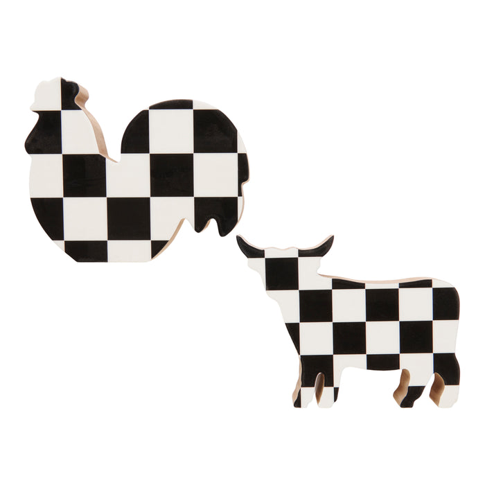 HomeStyles Animal Checkered Wall Art, 2 Piece