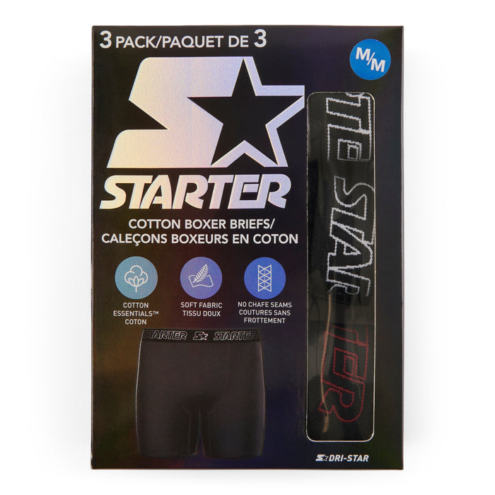 Caleçons boxeurs en coton Starter pour hommes, emb. de 3