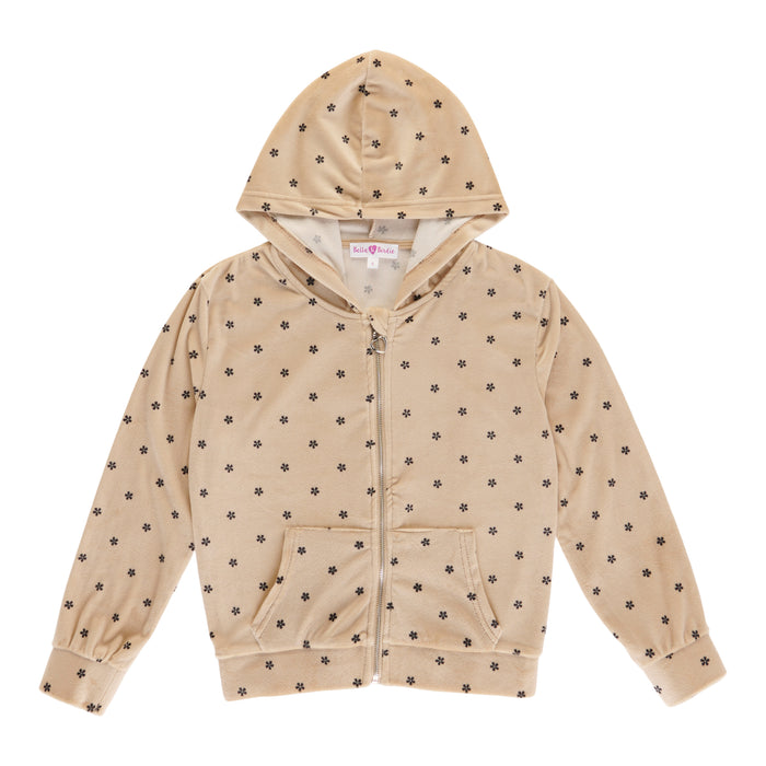 BELLA & BIRDIE Girls' Autumn Flair Long Sleeve Zip-Up Hooded Top