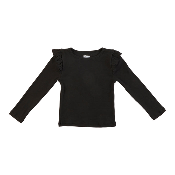 MONKEY BARS Toddler Girls' Autumn Flair Long Sleeve Ribbed Frill Top