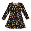 Robe imprimée à manches longues de fantaisie pour toutes-petites
