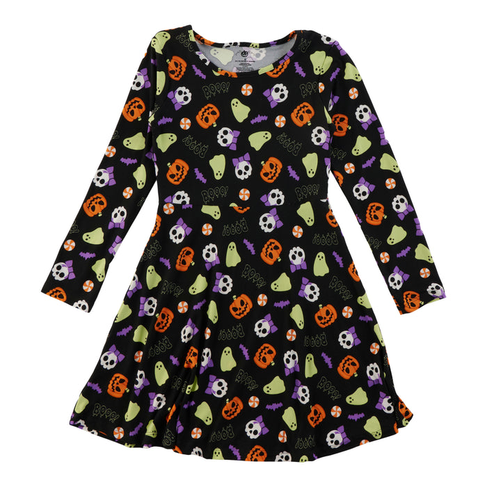 Girls' Novelty Printed Long Sleeve Dress