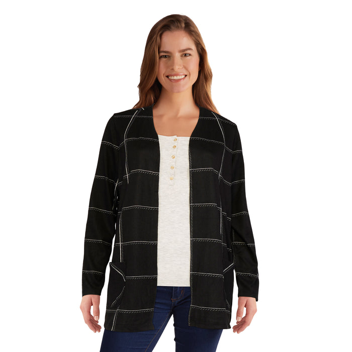 lily morgan Women's Plaid Cardigan