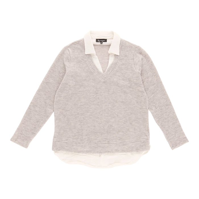 lily morgan Women's Long Sleeve Twofer Top