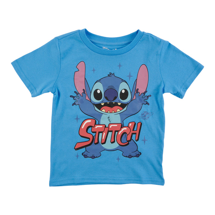 T-shirt à manches courtes avec imprimé Stitch sous licence pour garçons
