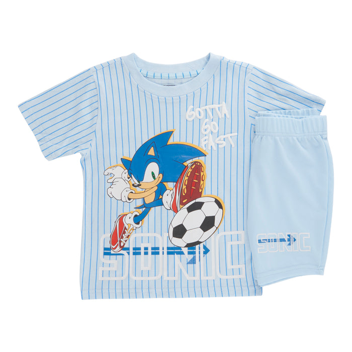 Ensemble t-shirt et short Sonic le hérisson sous licence pour garçons, 2 pièces