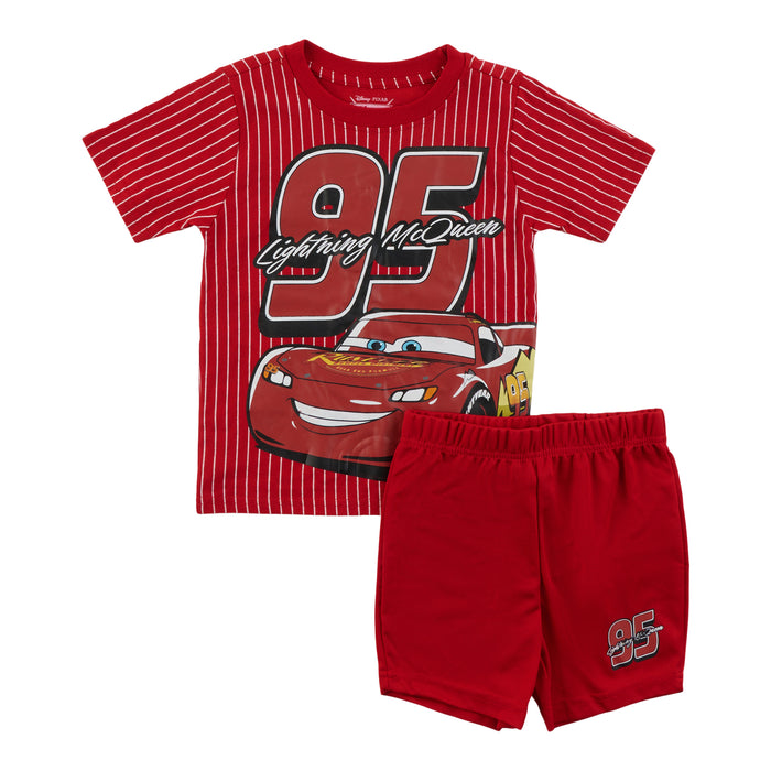Boys' Licensed Lightning McQueen T-Shirt and Shorts Set, 2-Piece