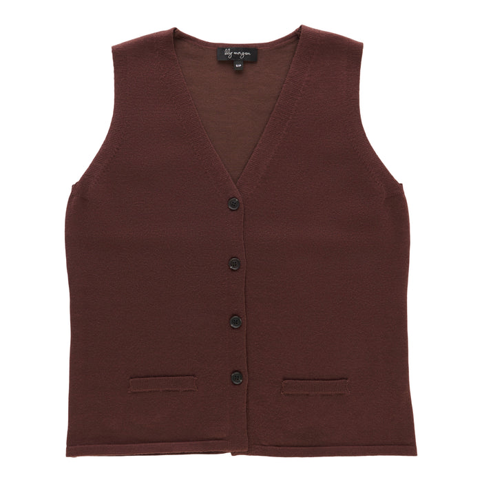 Gilet sans manches uni lily morgan pour femmes