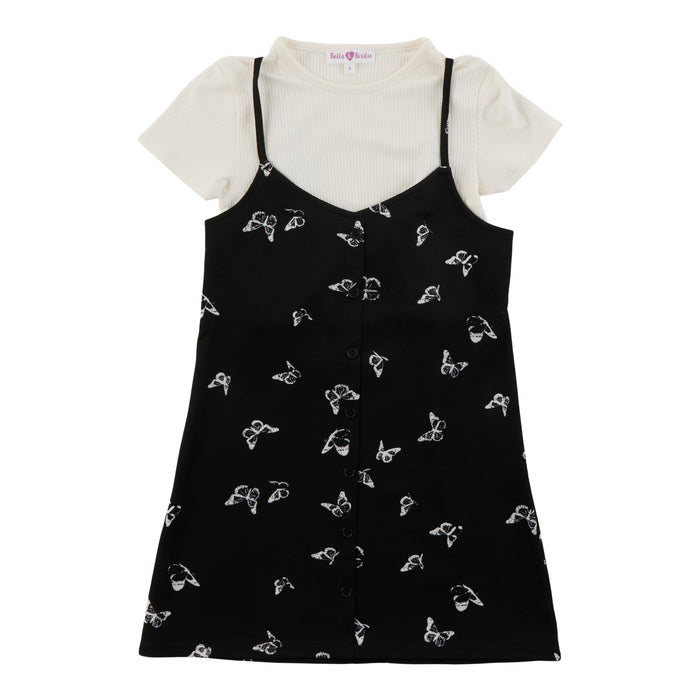 Robe-salopette à motif floral et manches courtes Inspiration automnale BELLA & BIRDIE pour filles