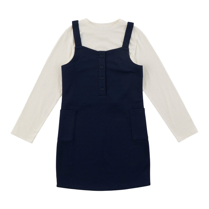 Robe-salopette de couleur unie et manches longues Inspiration automnale BELLA & BIRDIE pour filles