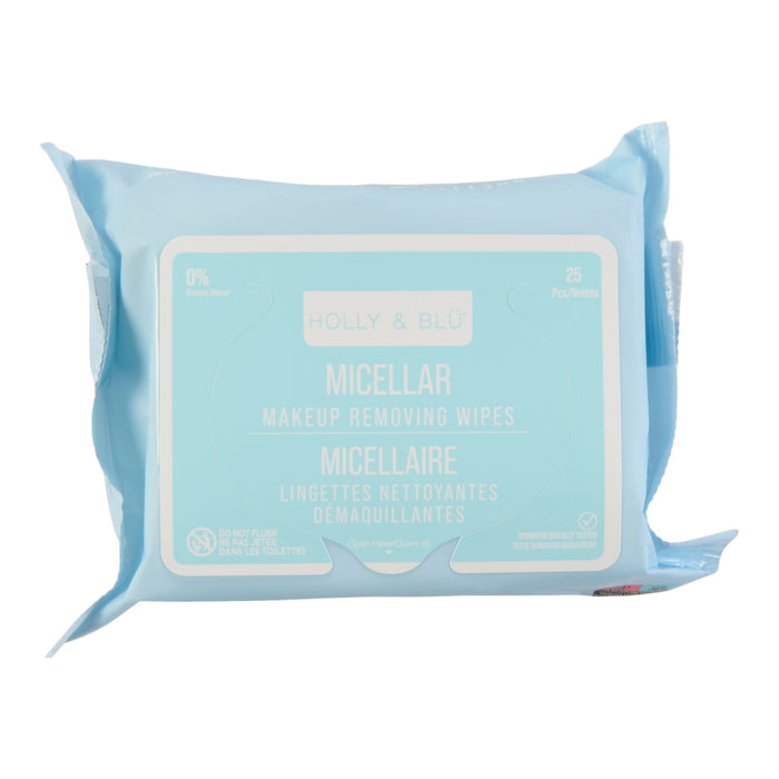 Holly & Blu Micellar Make-Up Remover Wipes, 25- Count