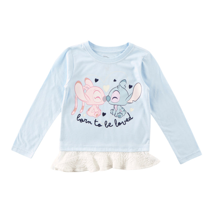 T-shirt imprimé à manches longues sous licence pour toutes-petites