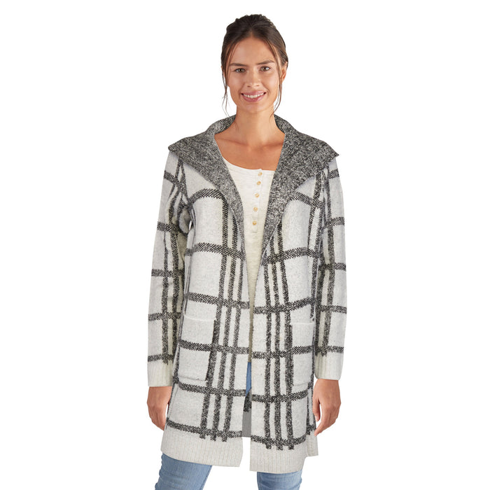 lily morgan Women's Plaid Cardigan with Pockets