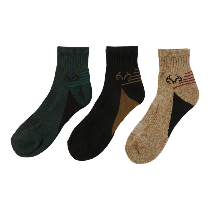 Real Tree Men's Quarter Crew Socks, 3-Pack