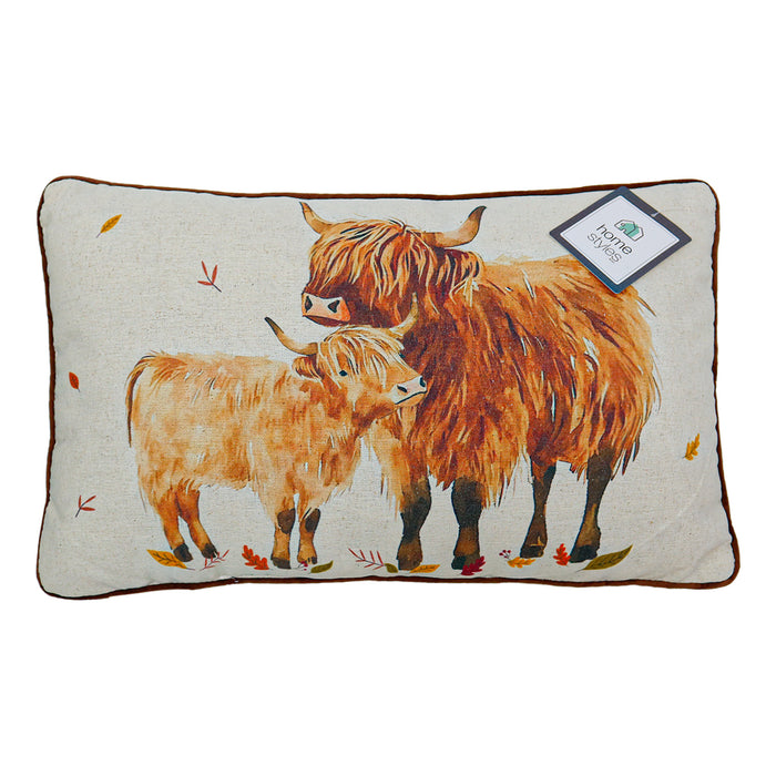 Coussin à motif de vache Highland HomeStyles, 12 po × 20 po