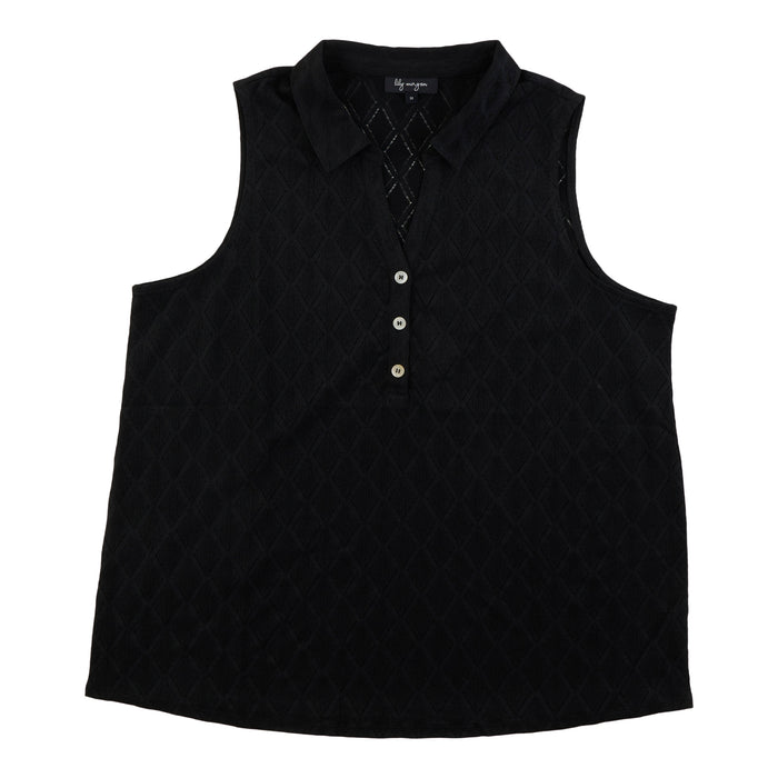 lily morgan Women's Plus Collared Button Front Camisole