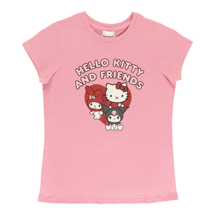 Girls' Licensed Hello Kitty Printed Short Sleeve T-Shirt