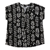 lily morgan Women's Plus Printed Roll-Tab Sleeve Top
