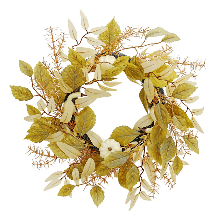 Eucalyptus Pumpkin Wreath, 20-in x 20-in.