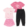 Toddler Girls' Short Sleeve Top and Skort Set, 4-Piece