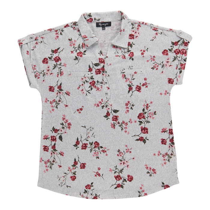lily morgan Women's Printed Collared Top