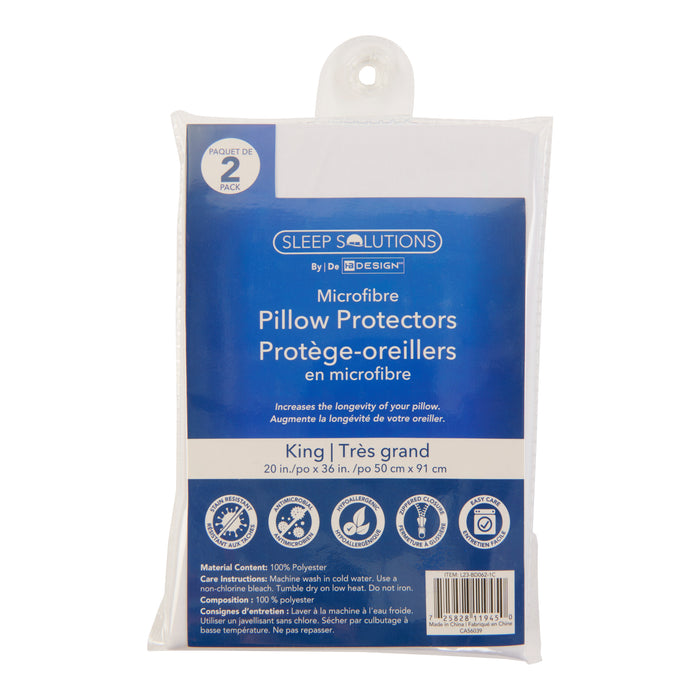 HomeStyles Microfiber Pillow Protectors, King, 20-in x 36-in, 2 Pack