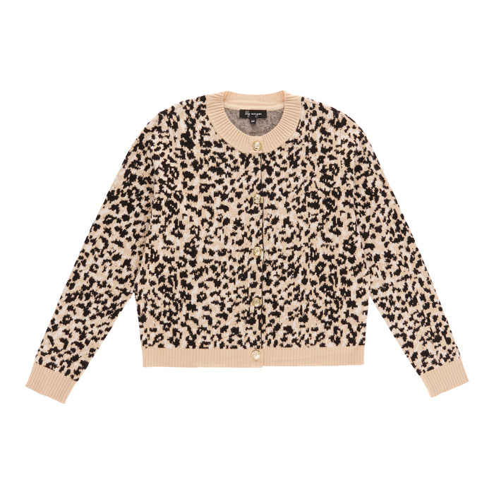 lily morgan Women's Animal Printed Cardigan with Gold Buttons