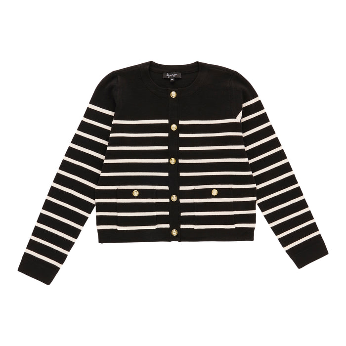 Cardigan rayé avec boutons couleur or lily morgan pour femmes