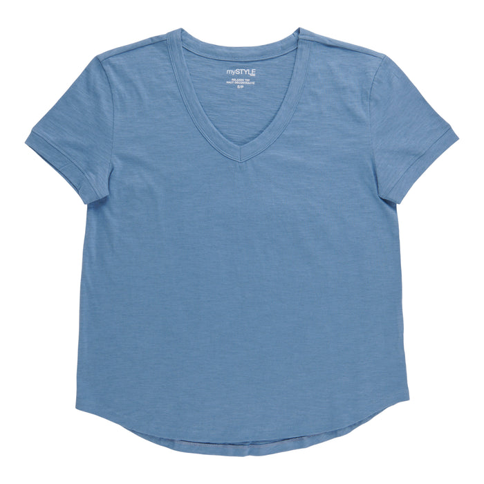 mySTYLE Women's V-Neck Short Sleeve Tee