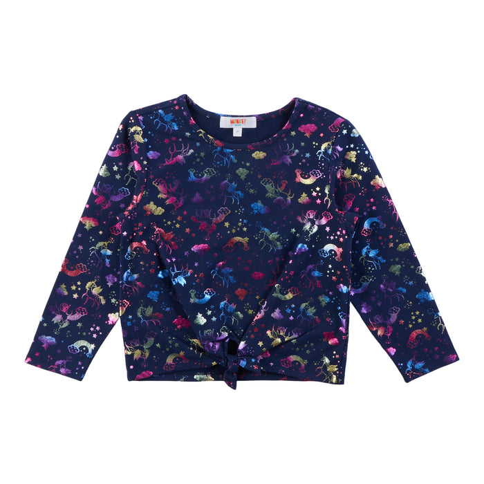 Haut en tricot à imprimé métallique Inspiration automnale MONKEY BARS pour toutes-petites