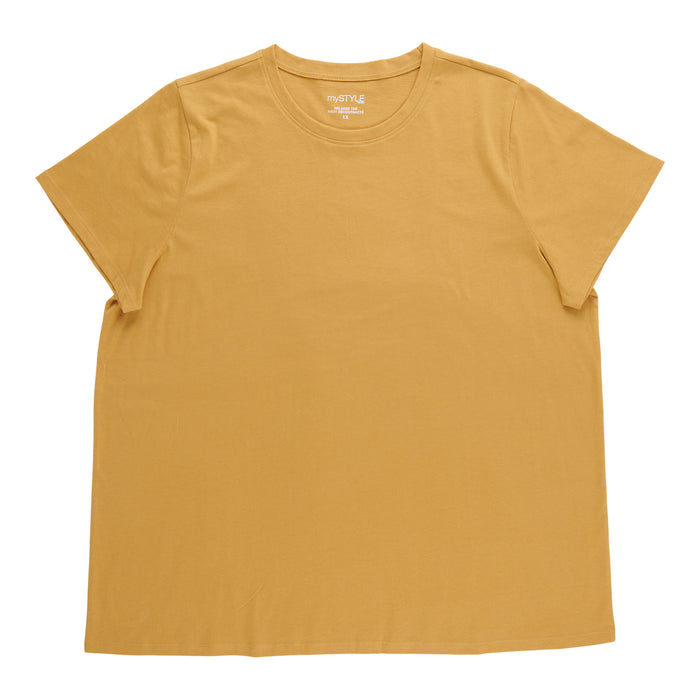 mySTYLE Women's Plus Short Sleeve Crew Neck Tee