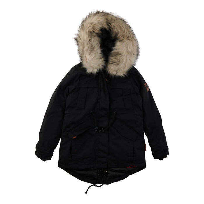 Parka lourde avec capuchon en similifourrure pour femmes