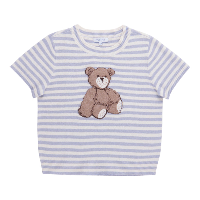 mySTYLE Women's Short Sleeve Animal Sweater