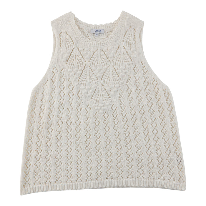 mySTYLE Women’s Plus Bubble Stitch Knit Vest