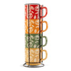 Tasses empilables à motif de citrouille HomeStyles, 4 pièces