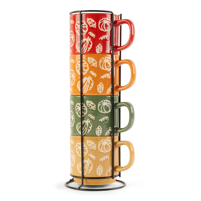 Tasses empilables à motif de citrouille HomeStyles, 4 pièces