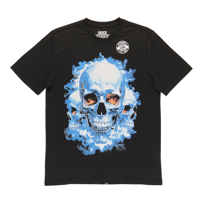 T-shirt à manches courtes à garniture phosphorescente de fantaisie pour hommes