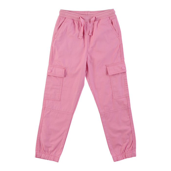 Toddler Girls' Solid Poplin Cargo Pants with Drawstring