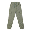 Pantalon cargo de couleur unie en popeline avec cordon de serrage pour filles