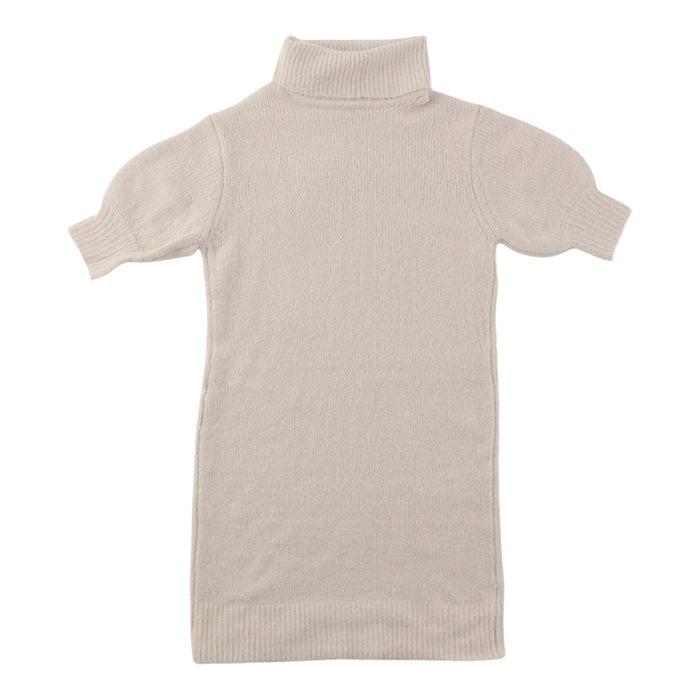 Robe pull à manches courtes à col montant pour femmes