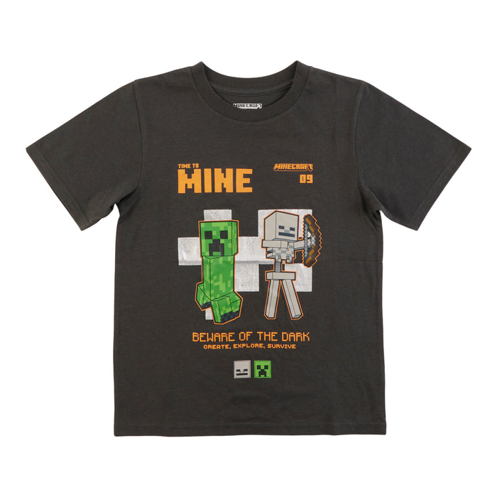 T-shirt imprimé à manches courtes Minecraft sous licence pour garçons